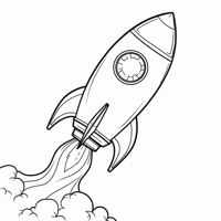 The Rocket Image Will Roll Out Coloring Page