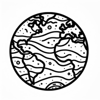 Create A Coloring Page With An Image Of The Earth... Coloring Page