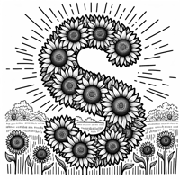 Generate A Vibrant Image Of Sunflowers For The... Coloring Page