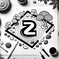 Create A Serene Zen Garden Featuring The Letter Z... Coloring Page