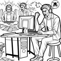Man Raging On Computer With The Text Dont Smack... Coloring Page