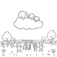 A Cute And Whimsical Illustration Of A Fluffy... Coloring Page