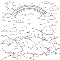 A Cute And Whimsical Illustration Of A Fluffy... Coloring Page