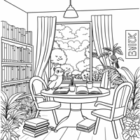 Cute Cat Coloring Page