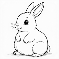 Fat Rabbit Coloring Page