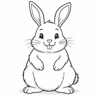 Fat Rabbit Front View Coloring Page