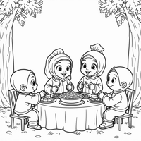 A Cute Cartoon Character Breaking Fast With... Coloring Page