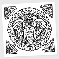 An Elephant Mandala Coloring Page