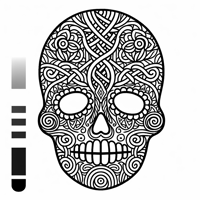 Day Of The Dead Mask With Intricate Mexican And... Coloring Page