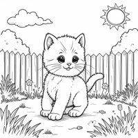 A Funny Kitten Coloring Page