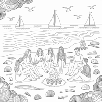Wind Over Water Coloring Page