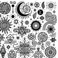 New Moon Mythology Symbols Coloring Page