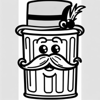Poop And Pee With A Mustache And Wearing A Top Hat Coloring Page