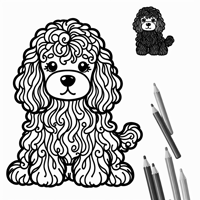 Cockapoo Dog Coloring Page