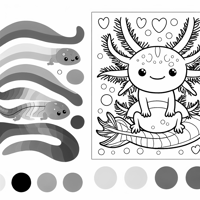 Rainbow Axolotl Coloring Page