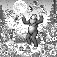 Beautiful Faeries Are Flying And Dancing Around A... Coloring Page