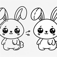Bunny With A Fluffy Tail And Big Round Eyes Coloring Page