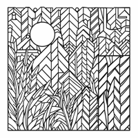 Geometric Patterns Chevrons Herringbone And Other... Coloring Page