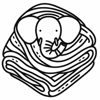 An Elephant Head With A Blanket Body Coloring Page