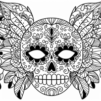 Day Of The Dead Mask Coloring Page
