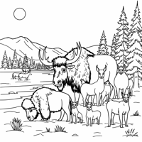 Make An I Spy Coloring Sheet With A Plains Bison... Coloring Page