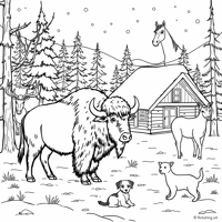 Make An I Spy Coloring Sheet With A Plains Bison... Coloring Page