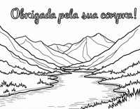 The Words Obrigada Pela Sua Compra On The Top Of... Coloring Page