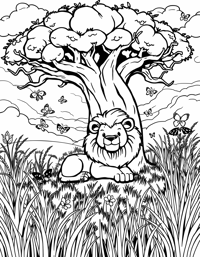 Cute Lion Coloring Page