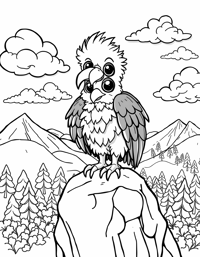 Cute Vulture Coloring Page