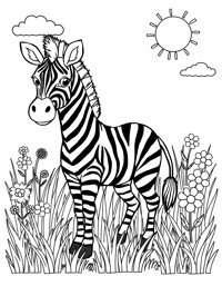 Cute Zebra Coloring Page