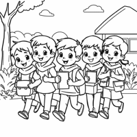 Create An Image Of Elementary School Children On... Coloring Page