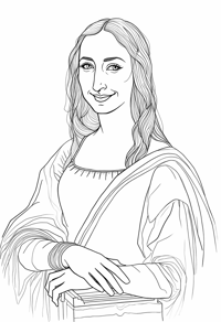 A Painting Of A Woman With A Long Nose Long Hair... Coloring Page