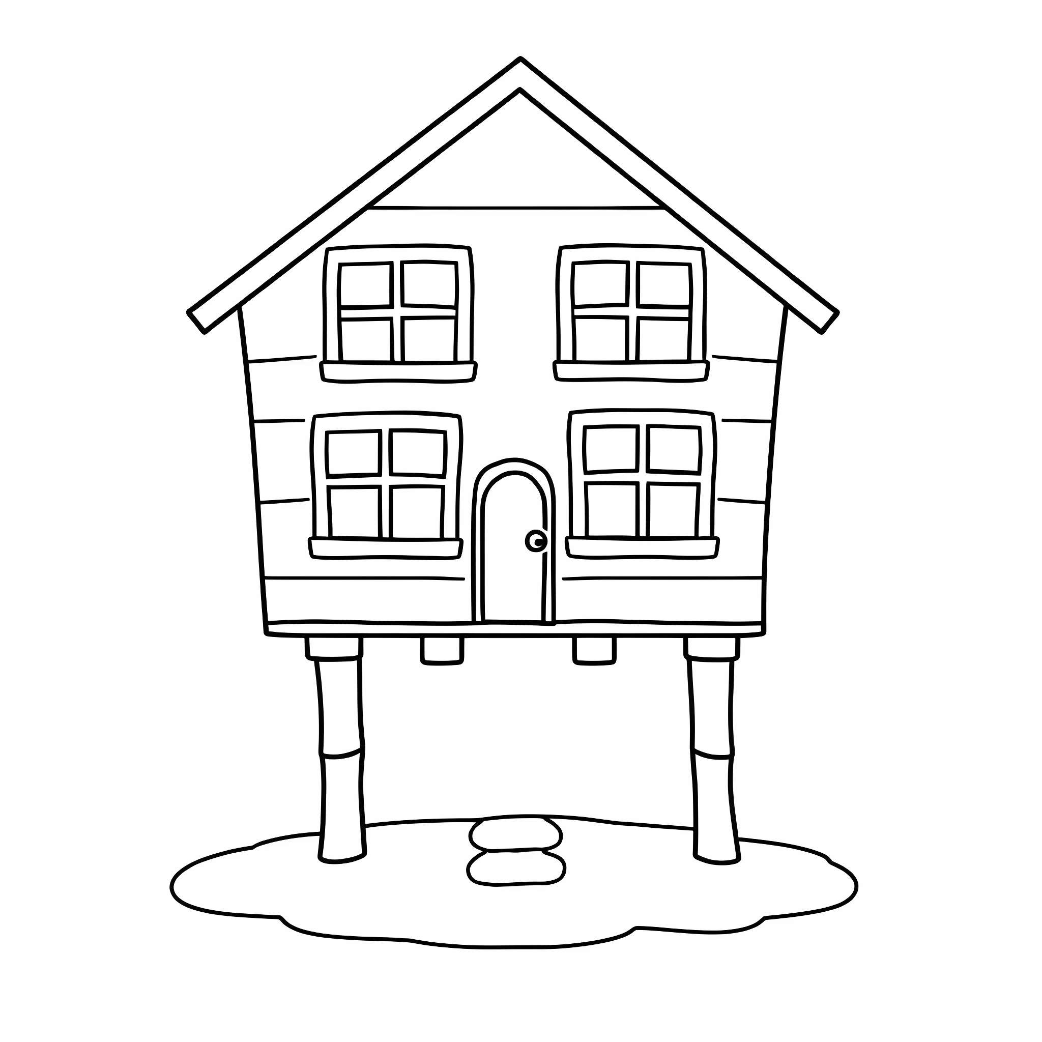 stilt-house-with-four-windows-and-one-door-coloring-page