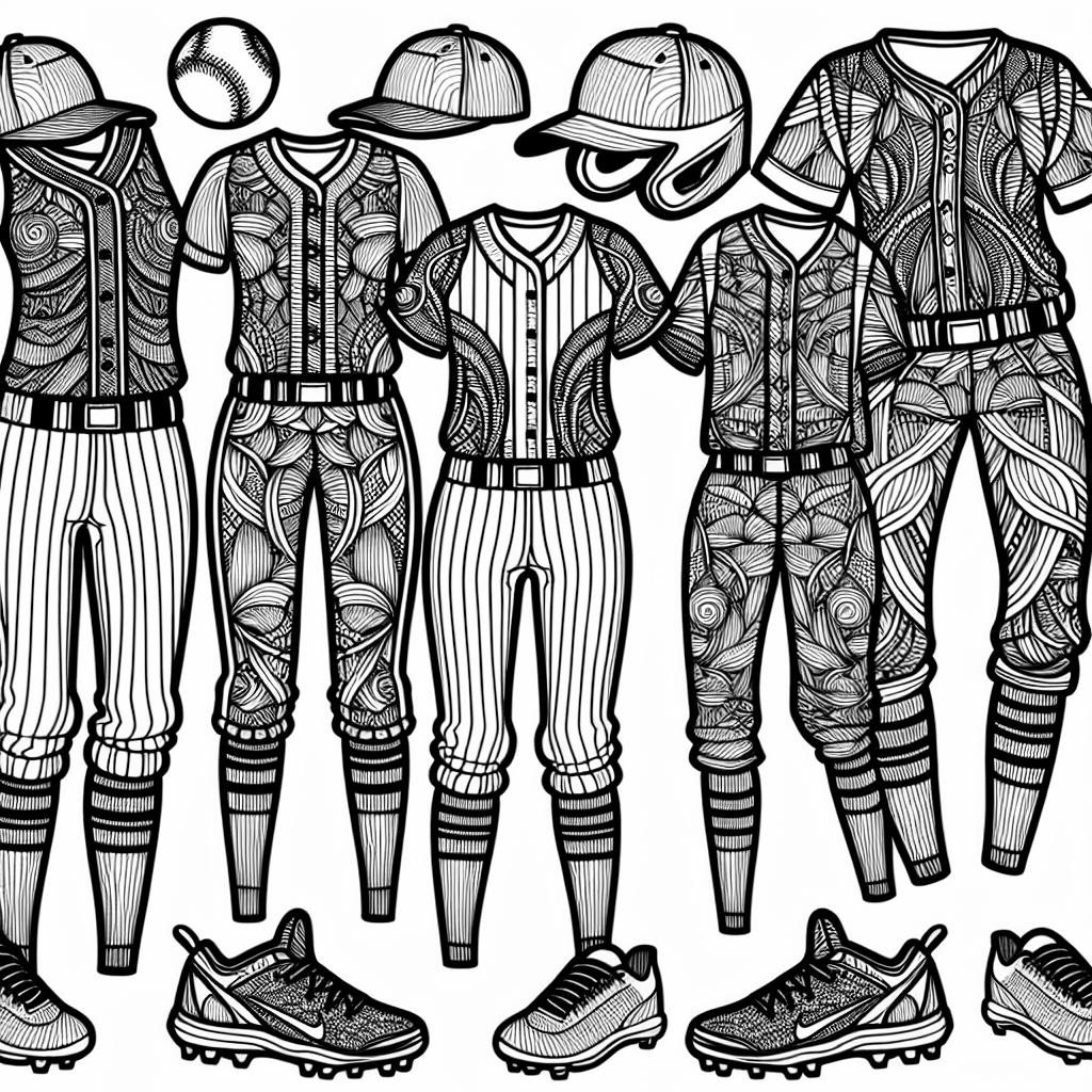 Softball Baseball Uniforms Coloring Page